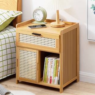 床头柜置物架家用卧室简约现代收纳储物柜简易实木小型床边柜子