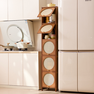 夹缝收纳柜缝隙窄边置物架厨房冰箱侧面整理架多层窄缝极窄储物柜