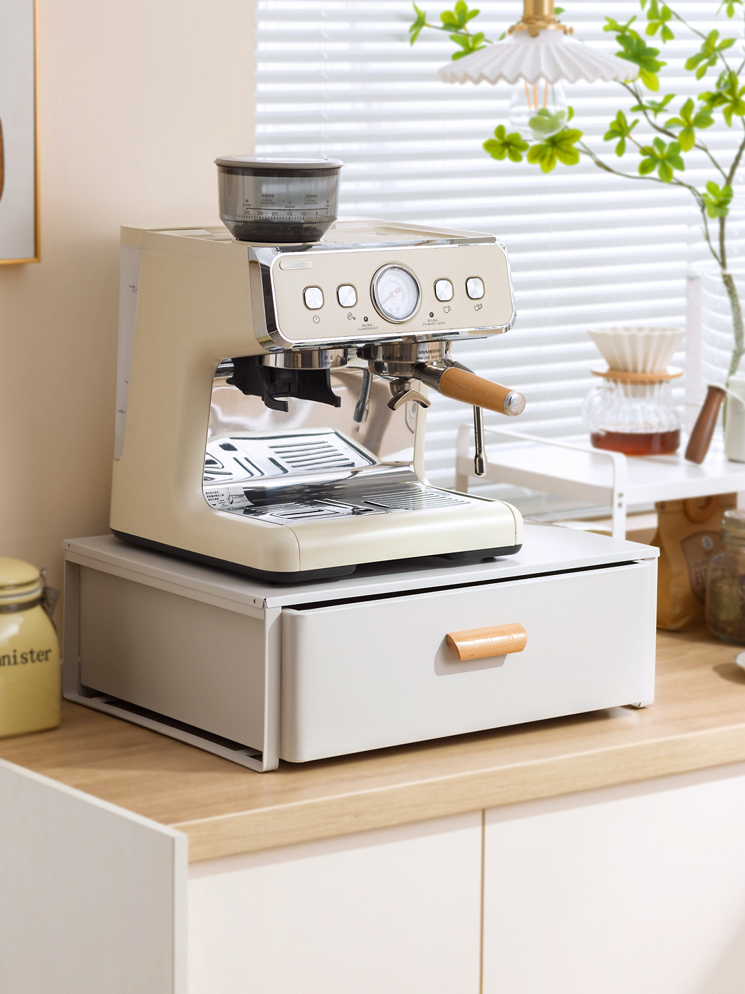 咖啡机置物架防尘桌面水杯收纳柜咖啡胶囊收纳架茶水柜杯子储物架