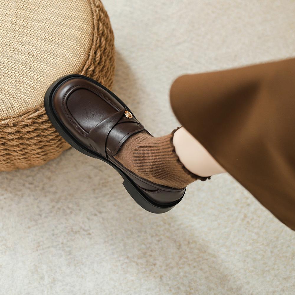 真皮软底乐福鞋平底小皮鞋