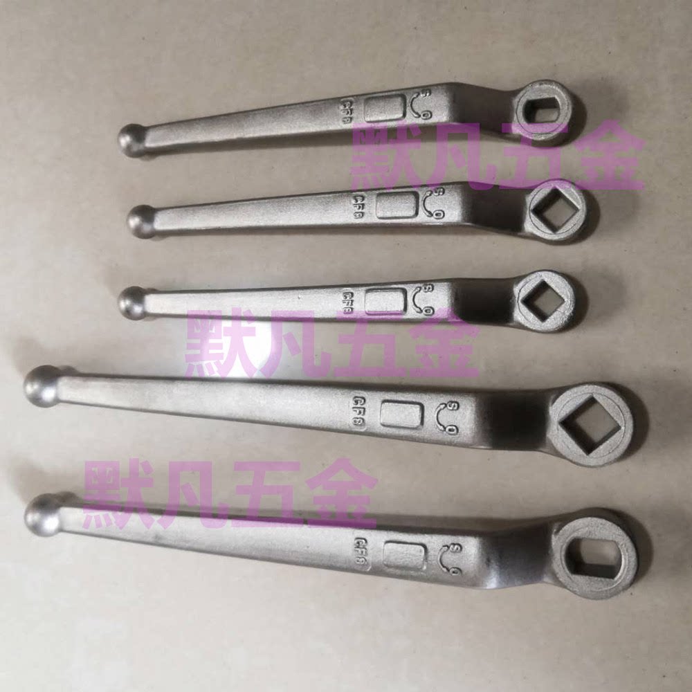 304不锈钢法兰球阀手柄125DN25加长方孔扁孔DN32阀门开关扳手DN50 - 实物图