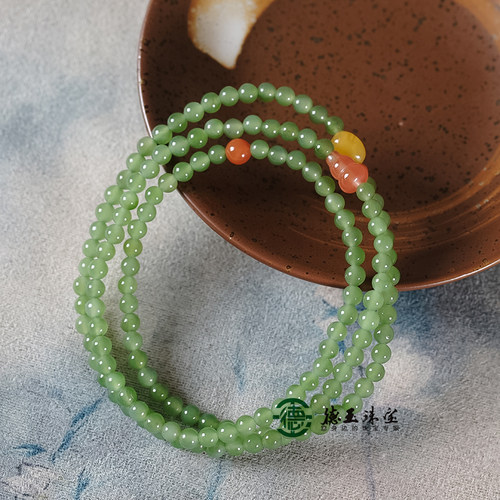 德玉珠宝天然俄罗斯碧玉小米链