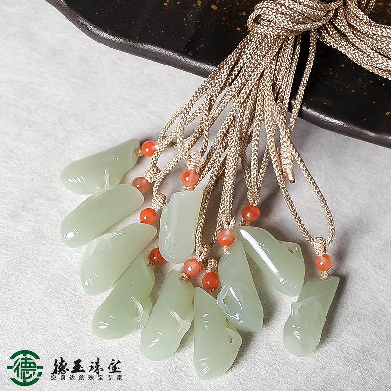 德玉【年终福利】高冰底清水起荧光胶质感满满精雕镂空竹节节高升