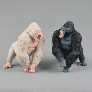 儿童玩具仿真动物金刚大猩猩黑猩猩趴姿哥斯拉大战斧金刚可动摆件