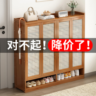 子收纳架出租屋用 架实木防尘多层经济型鞋 柜家用门口入户鞋 简易鞋