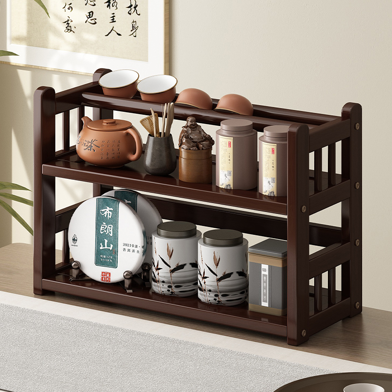 【茶桌收纳神器】小型桌面博古架