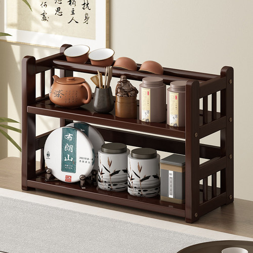 【茶桌收纳神器】小型桌面博古架