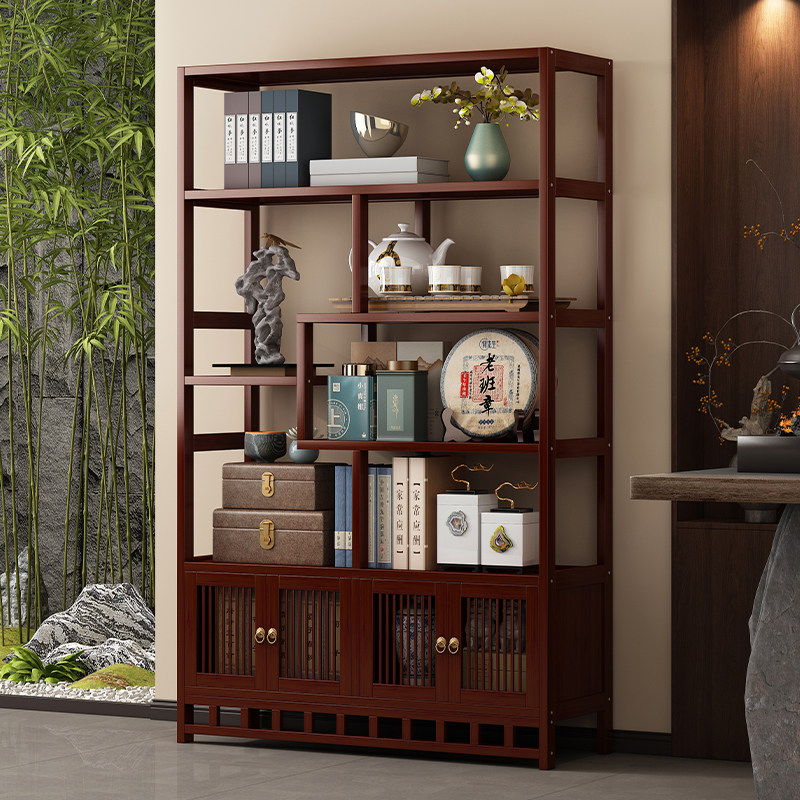 新中式博古架非实木茶叶茶具置物架新款客厅靠墙工艺品摆饰展示架,住宅家具,多宝格/博古架,淘宝优惠券,粉丝福利购,淘宝优惠卷