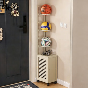 儿童篮球收纳架家用门口多层球类置物架夹缝可移动足球排球放置架