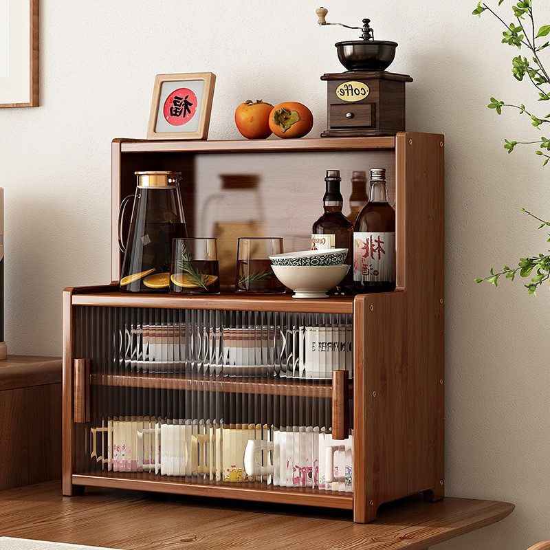 厨房置物架多层收纳架桌面多功能杯子茶具橱柜非实木防尘储物柜子,厨房/烹饪用具,厨房置物架/置物柜/角架,淘宝优惠券,粉丝福利购,淘宝优惠卷