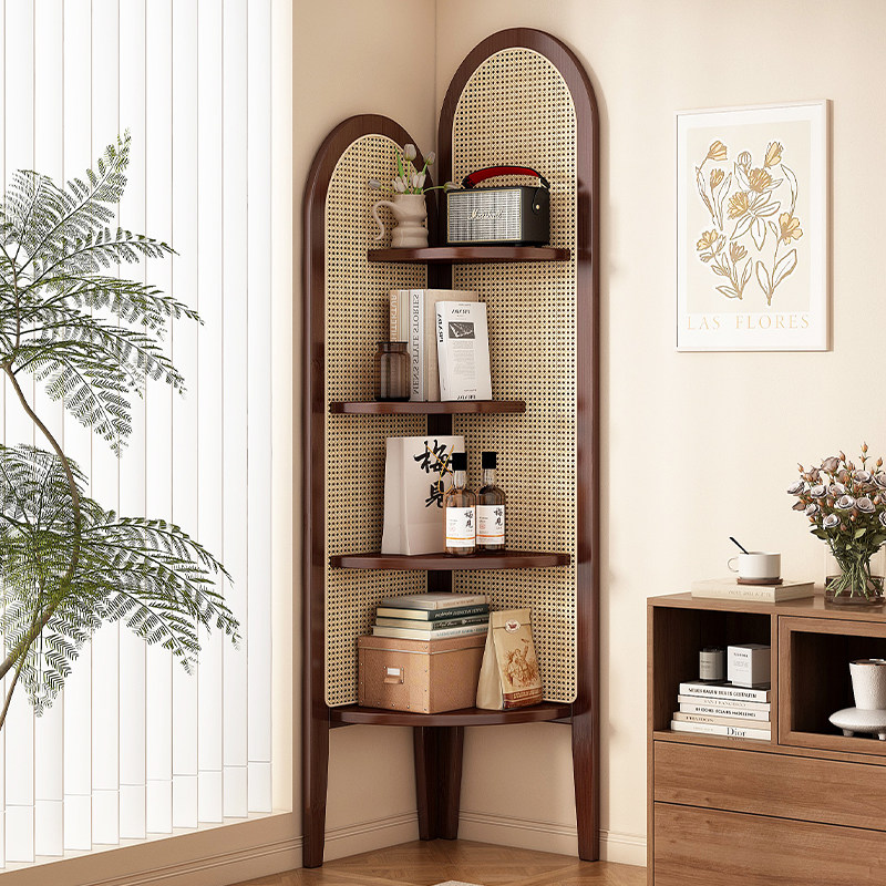 转角置物架家用客厅墙角三角柜落地式非实木覆古高级感收纳层架书,住宅家具,角柜,淘宝优惠券,粉丝福利购,淘宝优惠卷