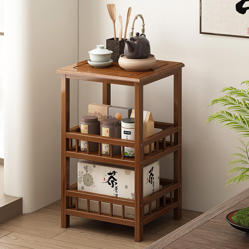 小型博古架茶柜置物架中式非实木茶叶茶具展示架茶室多功能收纳柜