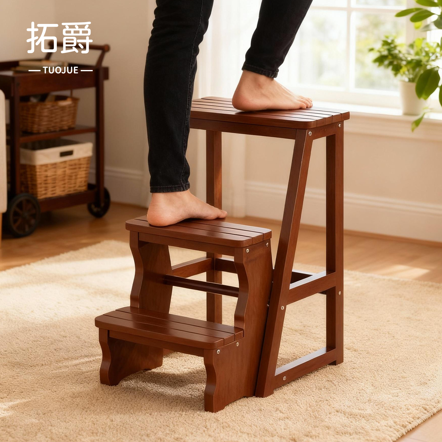 【加固新升级！】家用可折叠梯凳
