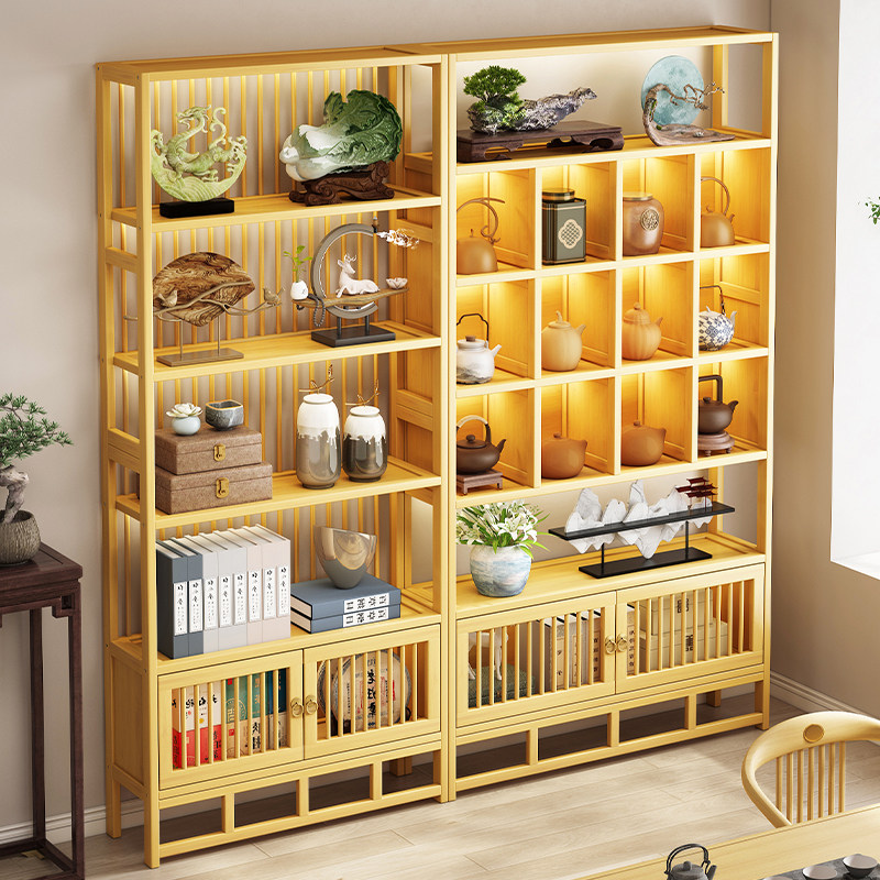 【升级加固板材】博古架置物架