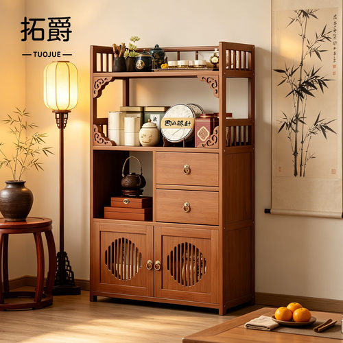【茶室必备！】茶柜置物架新款