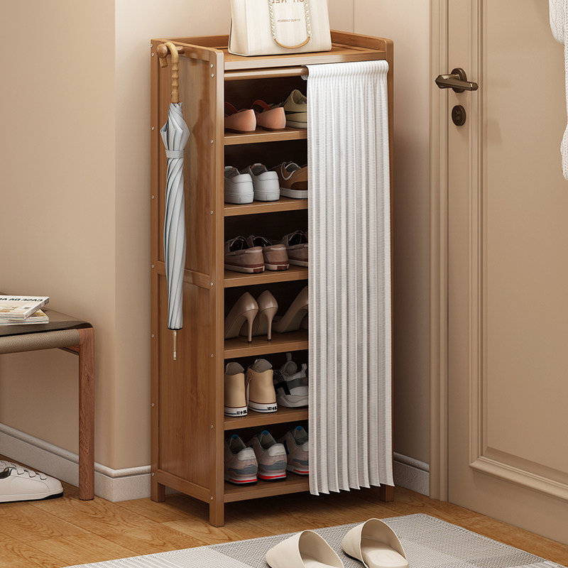 门口小窄鞋柜家用靠墙简易多层置物架入户带帘防尘不占空间小鞋架,住宅家具,鞋柜,淘宝优惠券,粉丝福利购,淘宝优惠卷