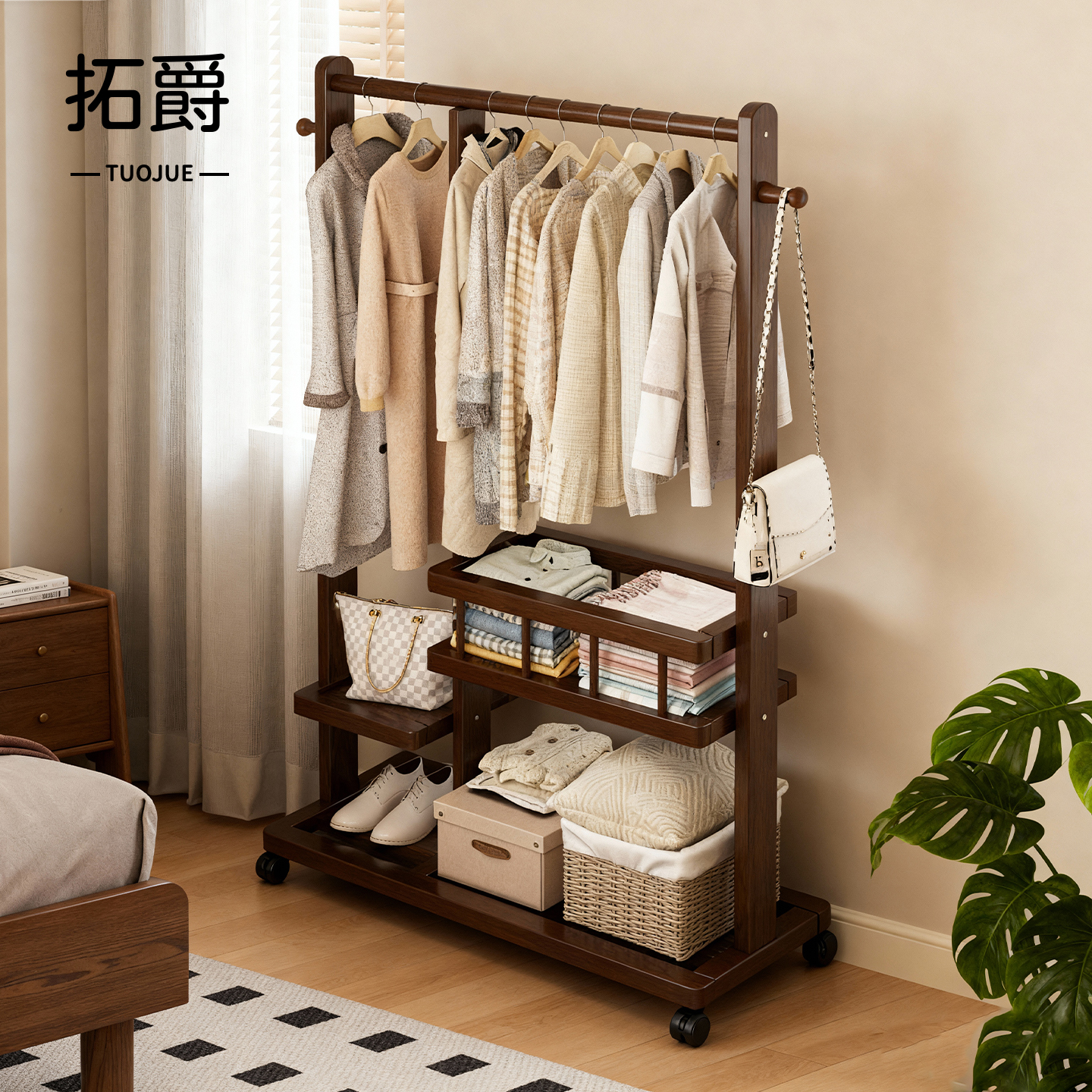 【加粗加厚！】卧室落地衣帽架