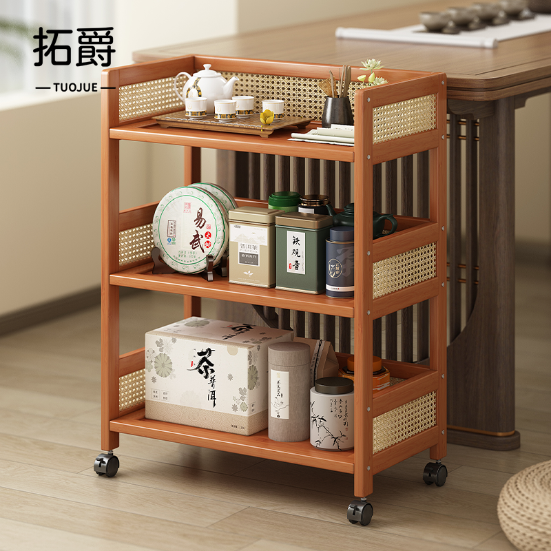 【带轮移动】可移动茶桌边置物架