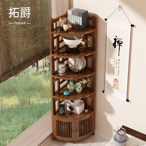 【省空间】茶室博古架小型置物架