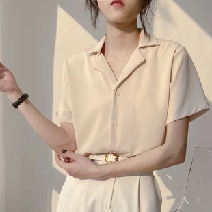 雪纺衬衫女短袖白衬衣通勤职业夏季白色教资面试答辩穿搭正装上衣
