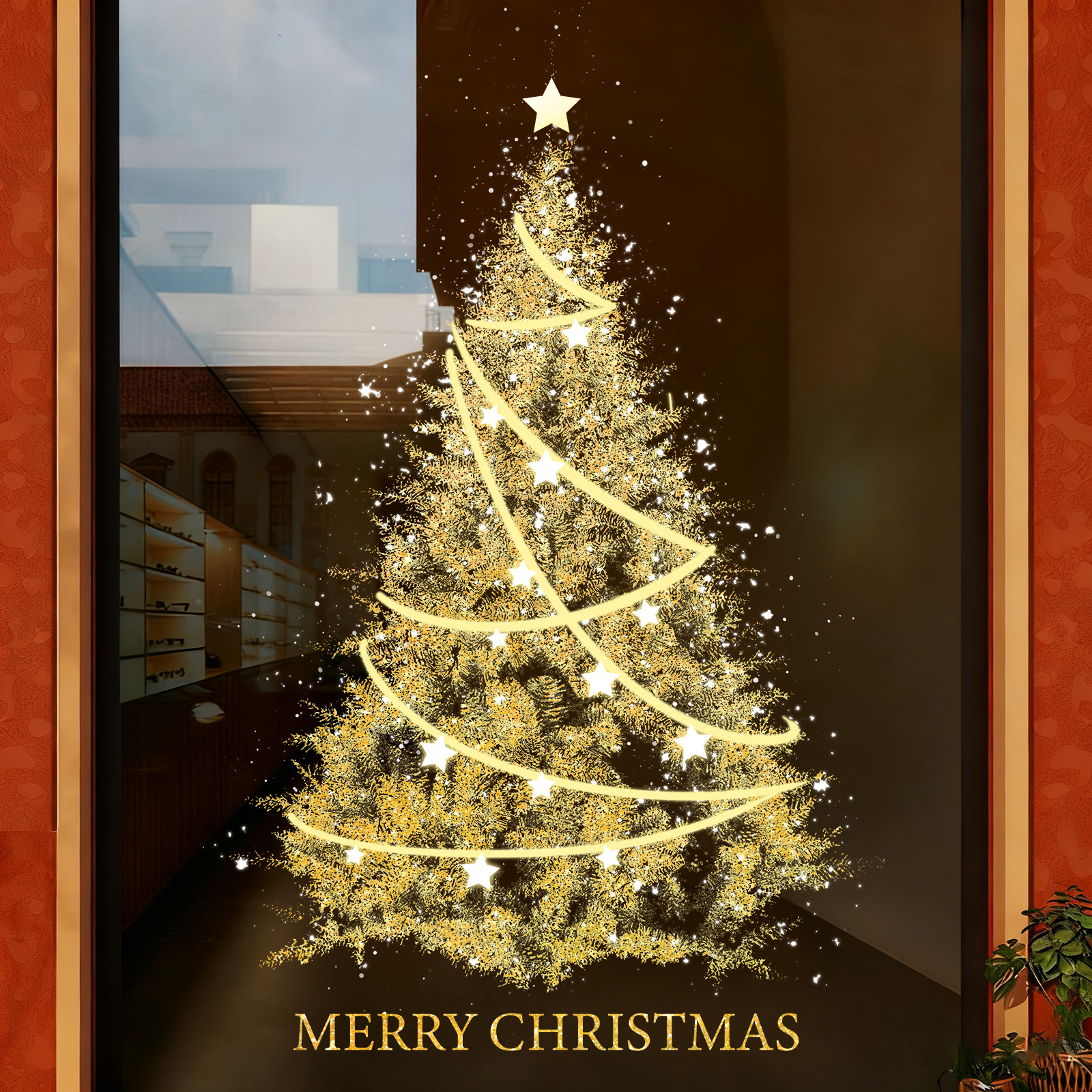 2026新款圣诞节氛围感静电窗花