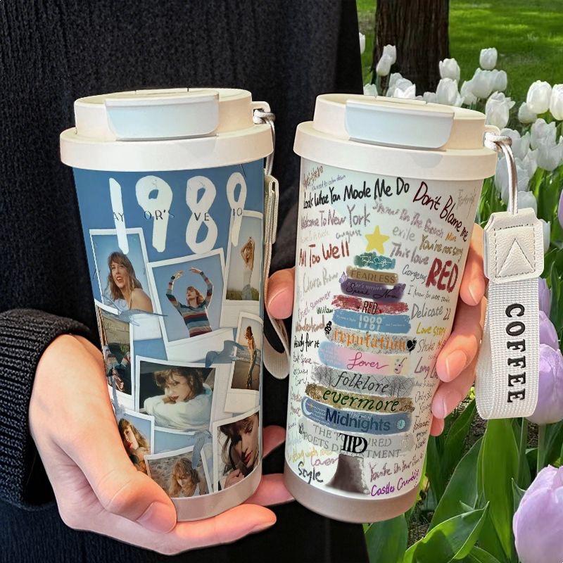 霉霉1989创意周边保温杯不锈钢学生高颜值吸管双饮大容量咖啡水杯