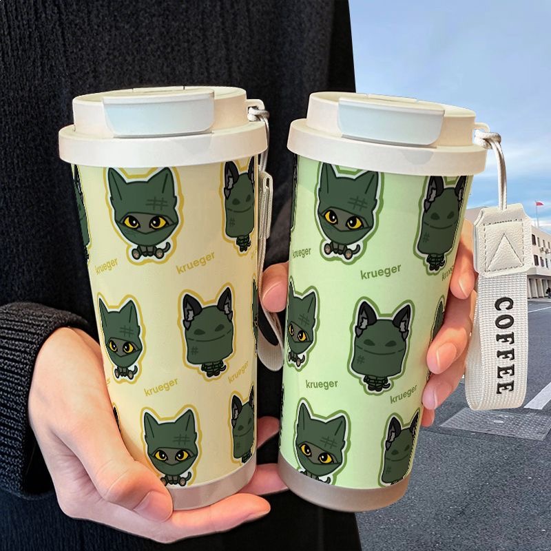 cod使命召唤克鲁格保温杯不锈钢吸管双饮大容量咖啡杯学生高颜值