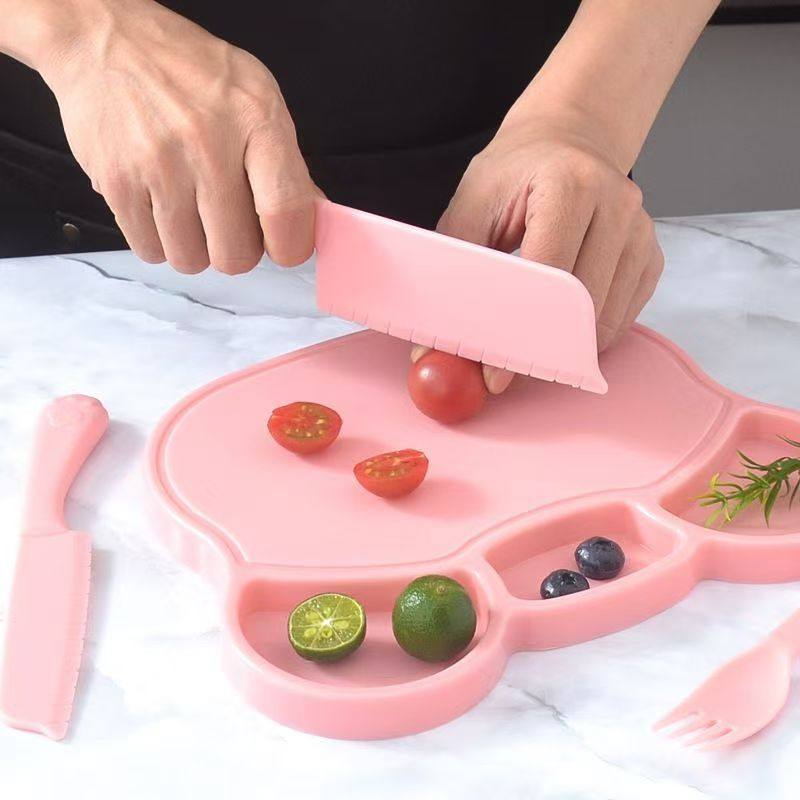 食品级pp材质菜板幼儿园儿童切菜板套装水果刀案板砧板不伤手塑料