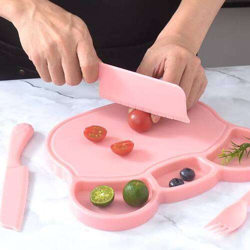 食品级pp材质菜板幼儿园儿童切菜板套装水果刀案板砧板不伤手塑料