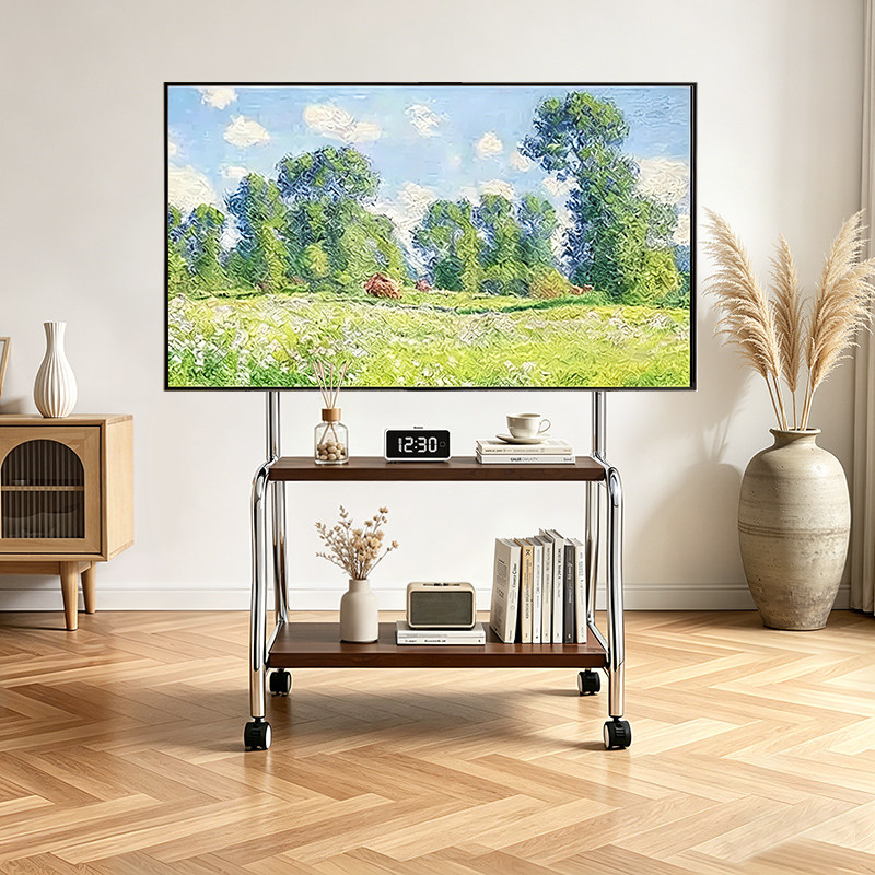 凯旗电视落地移动支架不锈钢立式推车客厅32-75英寸通用艺术挂架