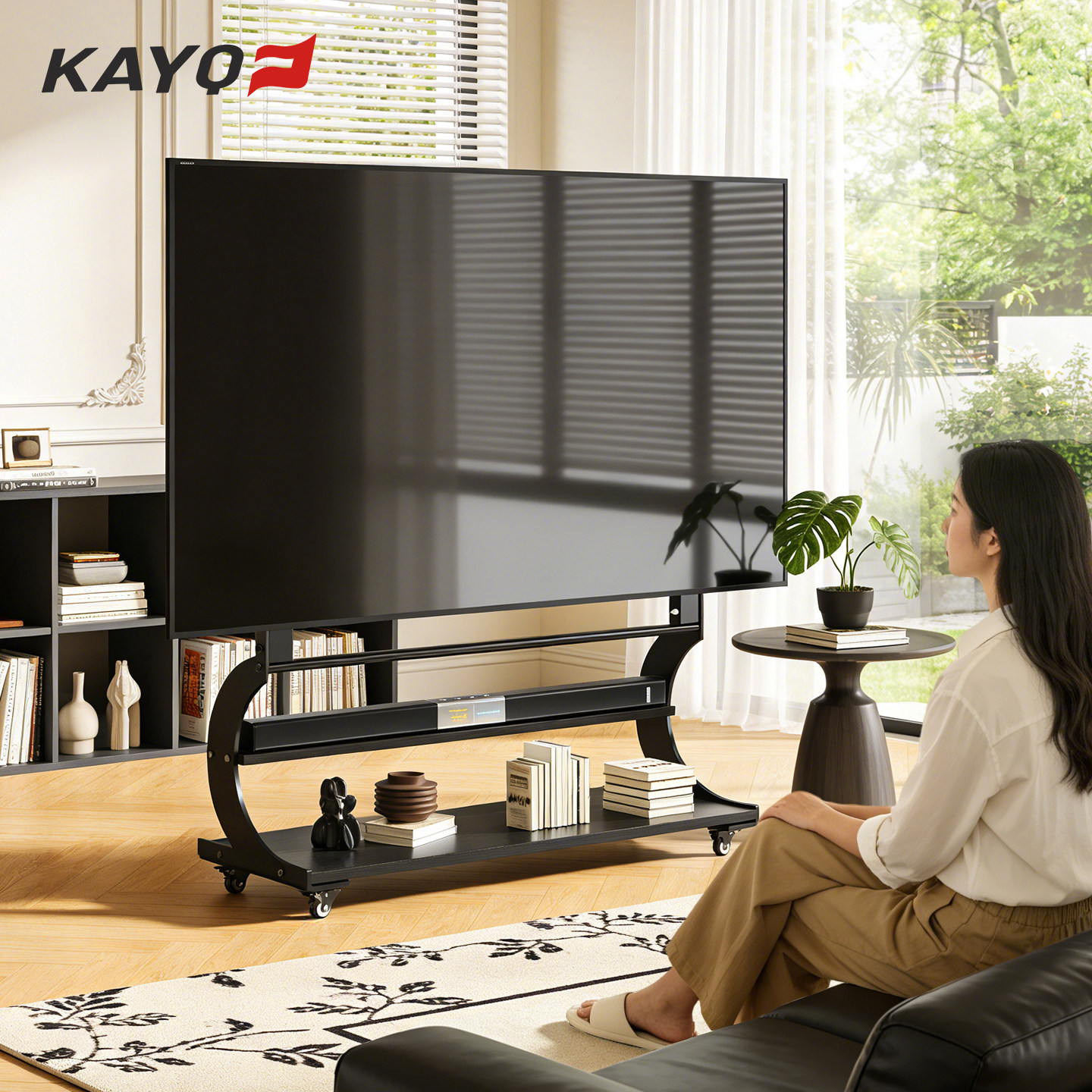 凯旗电视机支架子可移动落地电视柜65/75/85/100寸电视架立式推车