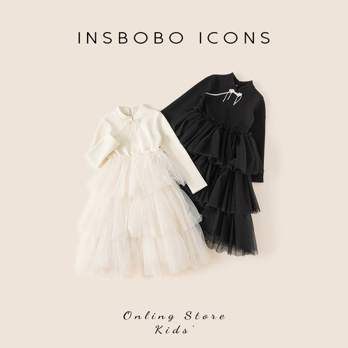 INSbobo儿童唐装国风连衣裙