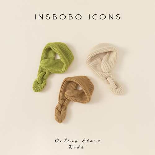 INSbobo儿童百搭纯色围巾