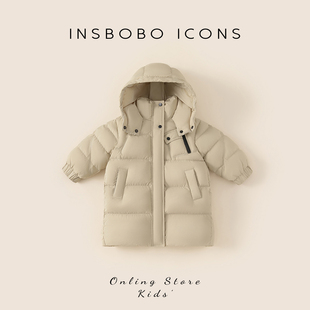 儿童羽绒服三防冬装 女童羽绒服男童羽绒服外套90白鸭绒潮INSbobo