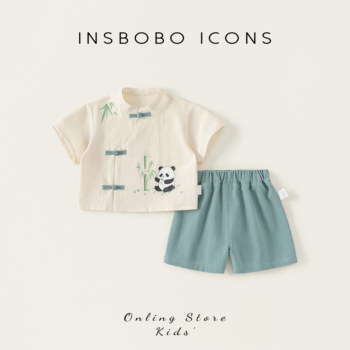 INSbobo婴儿汉服周岁男宝礼服男童套装夏季宝宝童装中式唐装夏款
