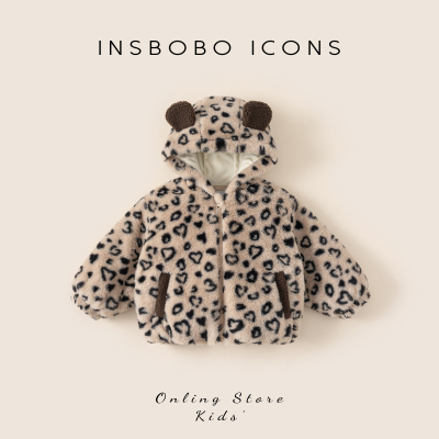INSbobo儿童连帽可爱毛毛棉服