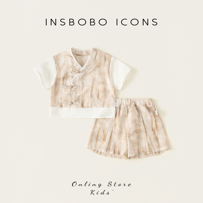 INSbobo儿童唐装国风休闲两件套