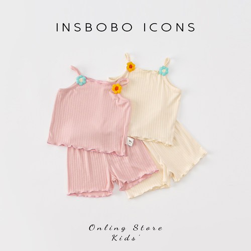 INSbobo女童夏季套装吊带两件套