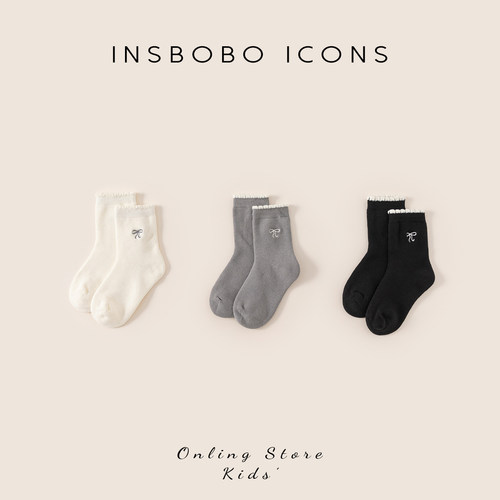 INSbobo儿童百搭针织袜三双装