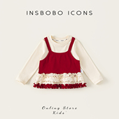 女童上衣春季 女宝宝红色假两件新年衣服 春装 女宝长袖 t恤2026新款