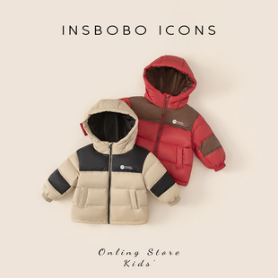 INSbobo儿童羽绒服男童冬季新款90白鸭绒加厚外套女童羽绒服冬装
