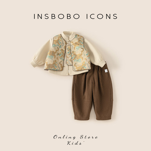 周岁礼服男童汉服套装唐装秋冬