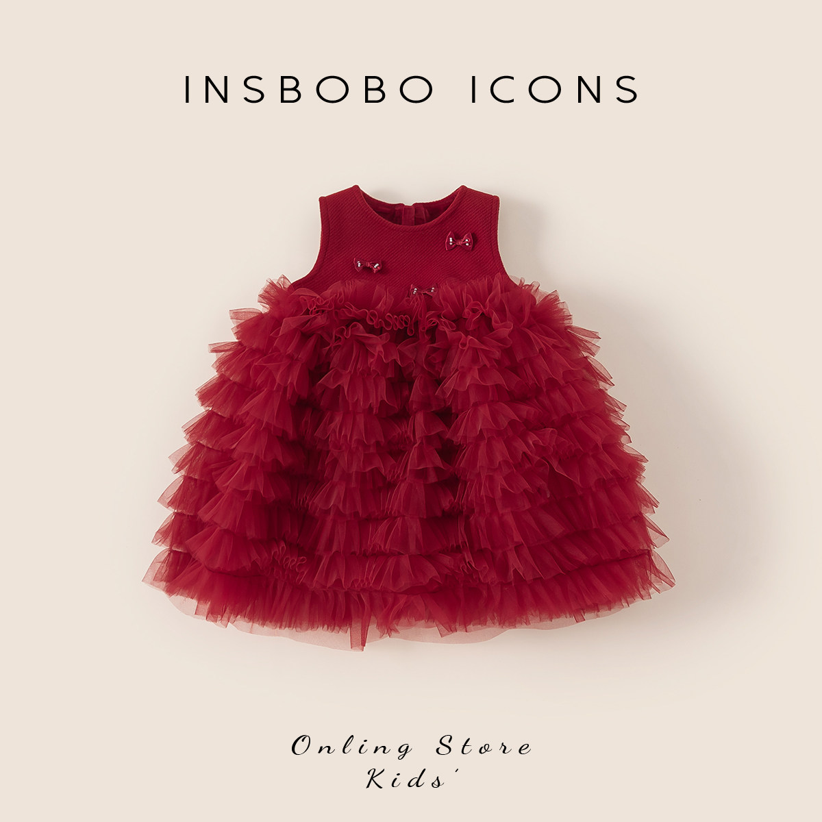 INSbobo女童连衣裙冬季新款新年红色周岁女宝礼服宝宝过年冬装潮,童装/婴儿装/亲子装,连衣裙,淘宝优惠券,粉丝福利购,淘宝优惠卷