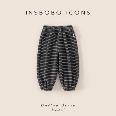 INSbobo儿童横条纹休闲卫裤