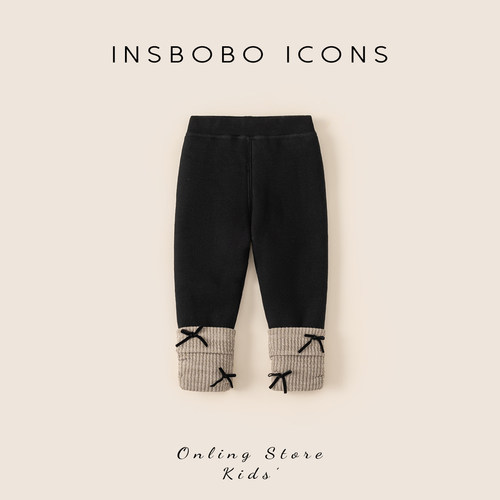 INSbobo儿童蝴蝶结装饰打底裤