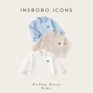 【泰迪熊系列】INSbobo儿童衬衫2025春秋新款男童上衣女童秋装潮