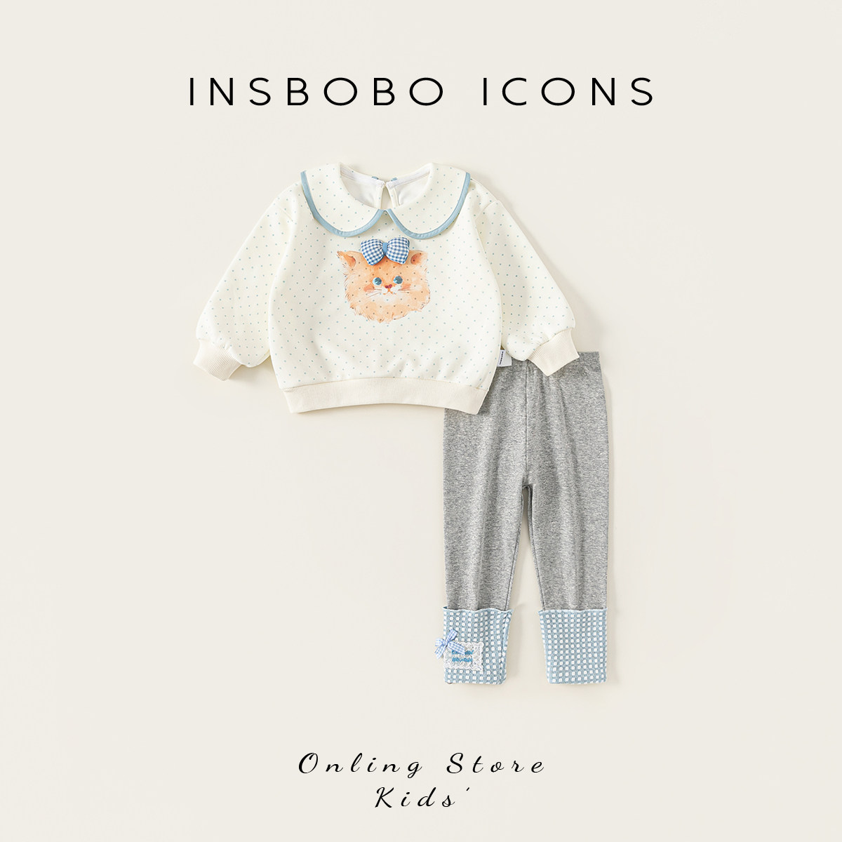 INSbobo女童套装2026春季新款宝宝洋气春装童装儿童衣服时髦春秋,童装/婴儿装/亲子装,套装,淘宝优惠券,粉丝福利购,淘宝优惠卷