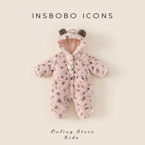 INSbobo儿童爬服豹纹连体衣