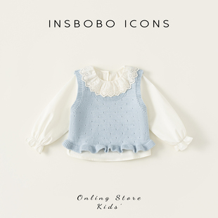 INSbobo女童套装2026春季宝宝春装新款上衣儿童衣服春秋两件套