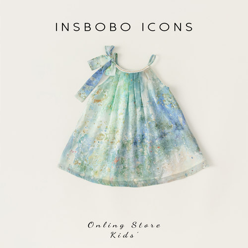 INSbobo时尚碎花吊带连衣裙